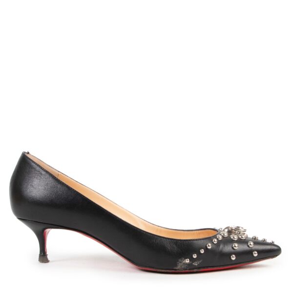 Christian Louboutin Black Low Heeled Pumps - Size 38