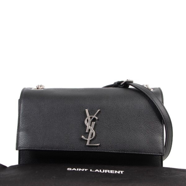 Saint Laurent Black Leather Sunset Crossbody Bag
