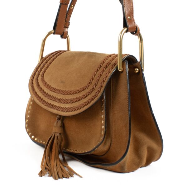 Chloé Cognac Suede Hudson Double-Carry Bag