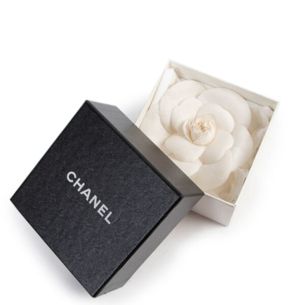 Chanel White Camelia Brooch