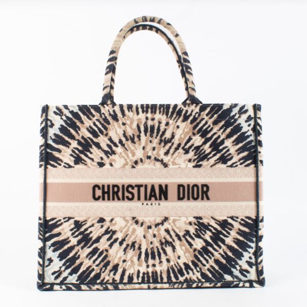 Authentic Christian Dior Tie Dye Large Book Tote Top Handle on Labellov.com