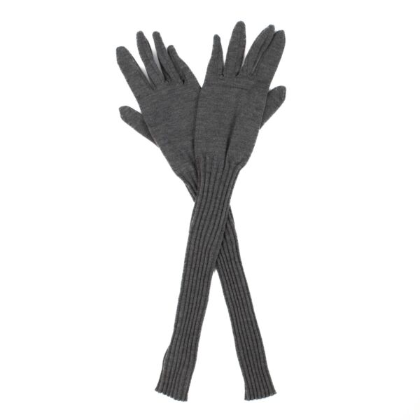 Miu Miu Grey Wool Gloves - Size S