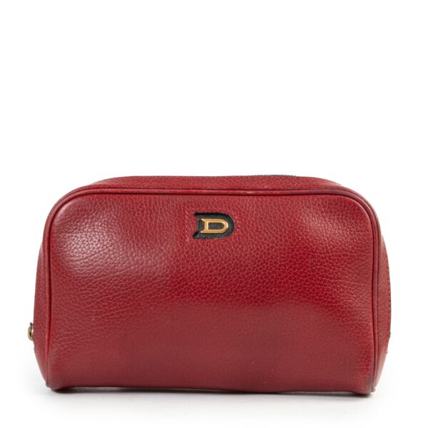 Delvaux red leather pouch bag
