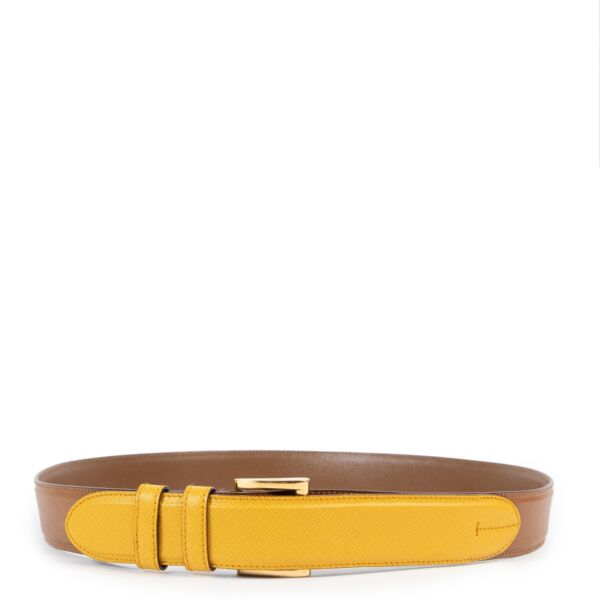 Prada Camel Saffiano Leahter Belt - Size 95