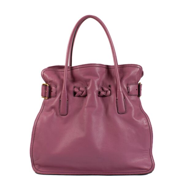 Valentino Garavani Purple Leather Top Handle Bag