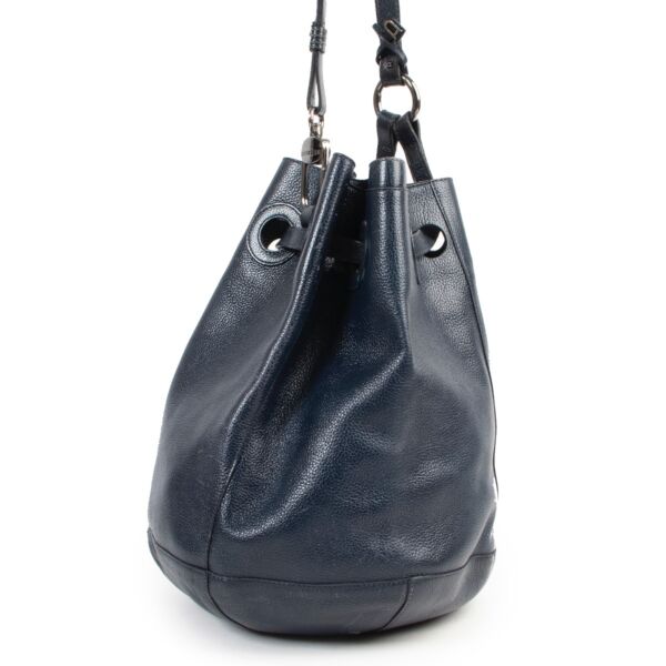 Delvaux Blue Bucket Shoulder Bag