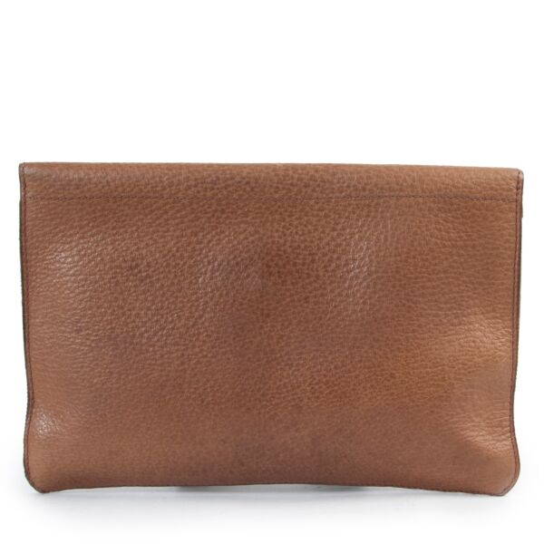 Delvaux Brown Toile De Cuir Clutch
