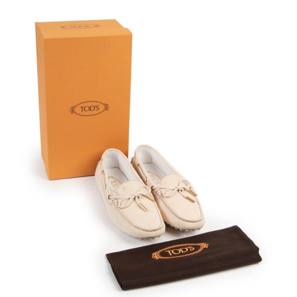 Tods Beige Shimmer Sneakers - Size 38