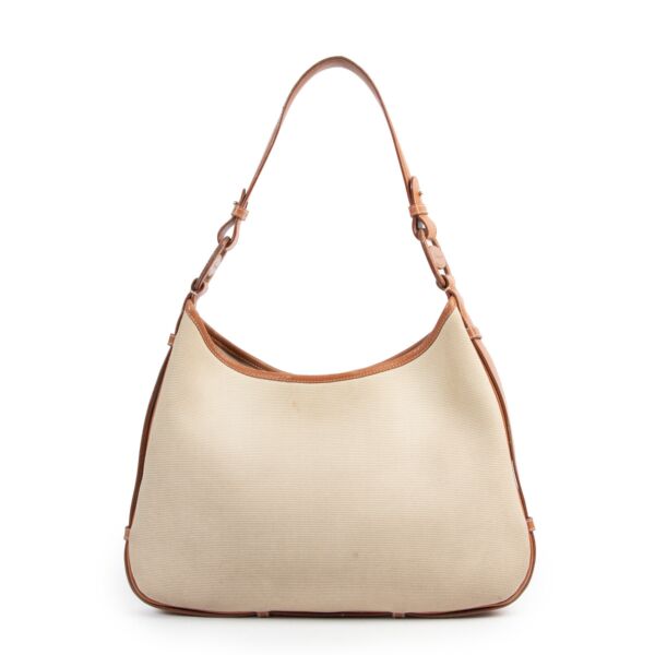 Salvatore Ferragamo Canvas and Leather Shoulder Bag