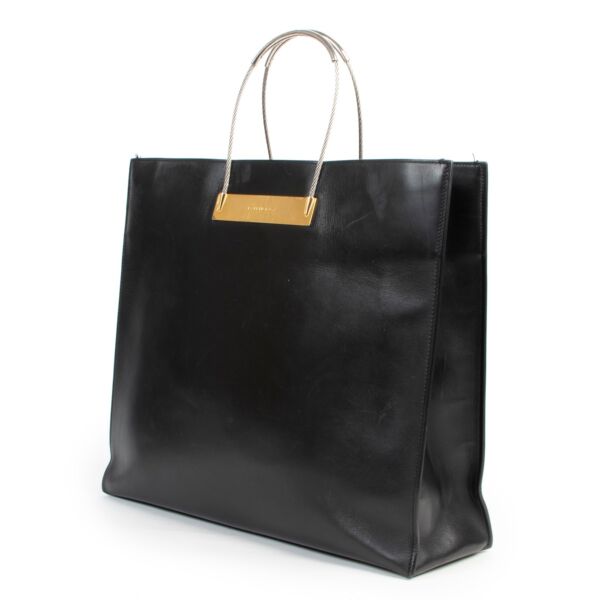 Balenciaga Black Calfskin Cable Shopper Tote 