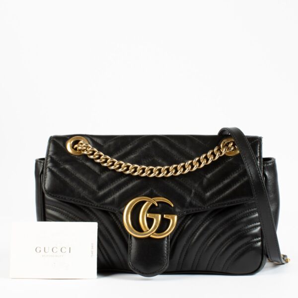 Gucci Black GG Marmont Medium Bag