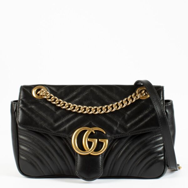 Shop 100% authentic second hand Gucci Black GG Marmont Medium Bag on Labellov.com