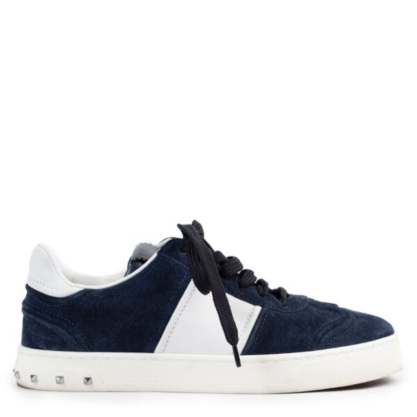Shop safe online at Labellov.com blue suede Valentino sneaker in size 37.