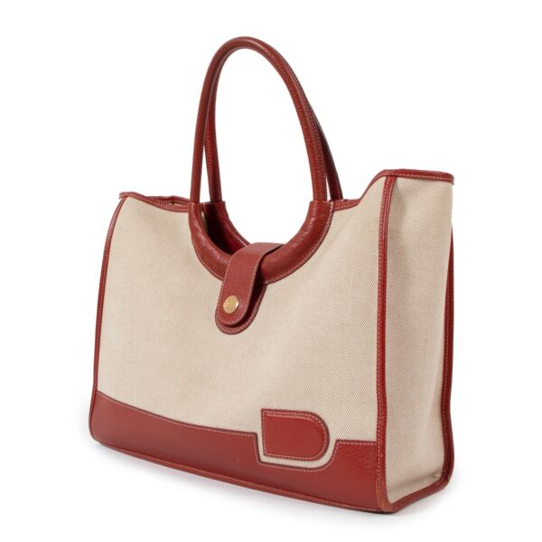 Delvaux Mirage Beige Canvas Shopper Bag 