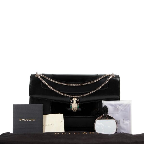 Bulgari Black Leather Shoulder Bag