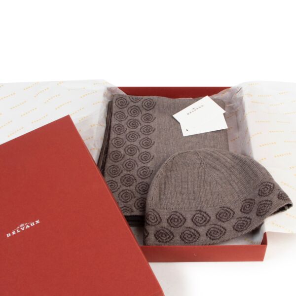 Delvaux Brown Merino Wool Scarf And Beanie