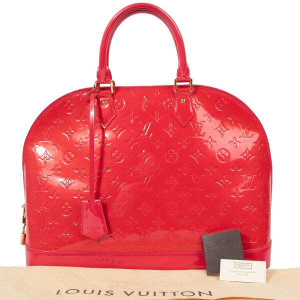 Louis Vuitton Rouge Grenadine Monogram Vernis Alma GM Bag