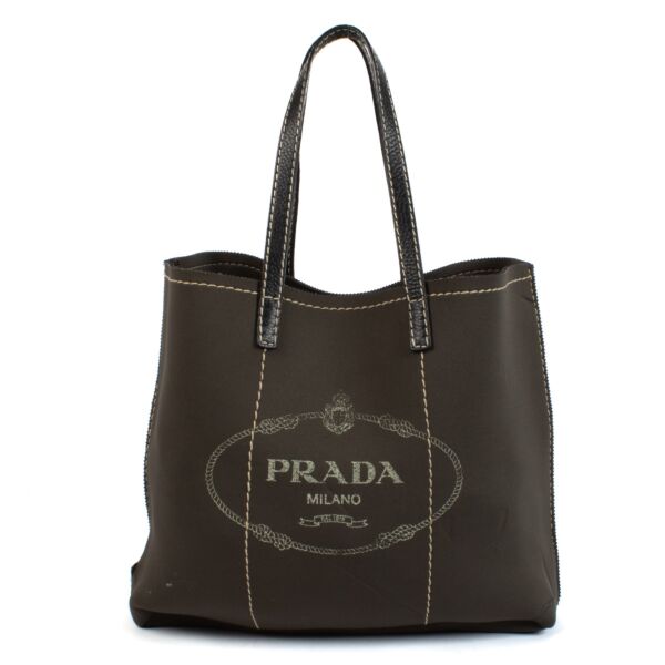 shop 100% authentic second hand Prada Green Neoprene Tote Bag on Labellov.com