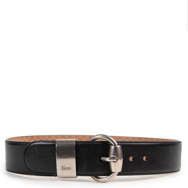 Gucci Black Leather Belt - Size 42