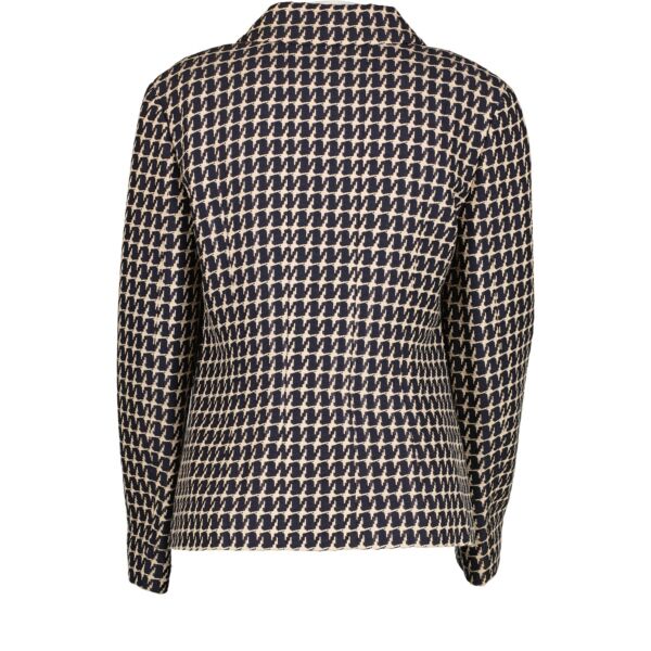 Chanel Spring 2001 Blue Houndstooth Blazer - Size FR40