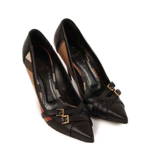 Burberry Leather Check Heels - size 39