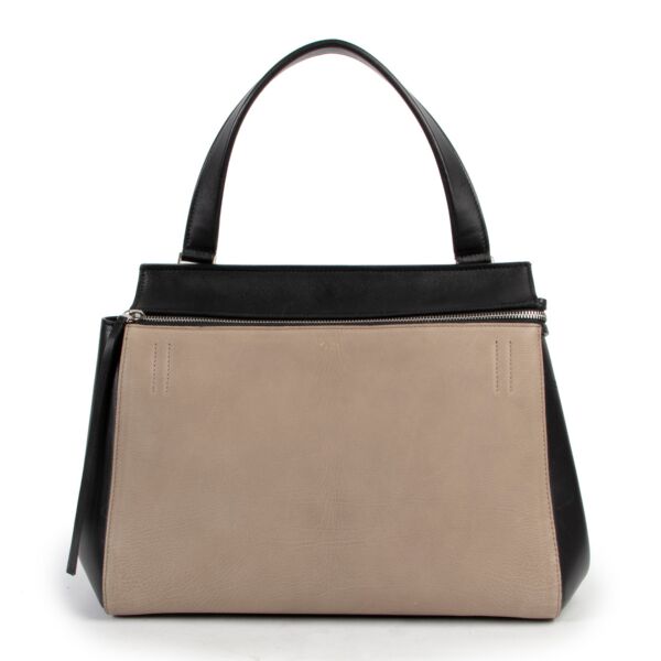 Celine Edge Taupe and Black Shoulder Bag now at Labellov 100% authentic