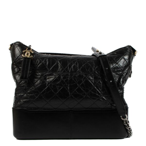 Chanel Black Aged Calfskin Large Gabrielle Bag