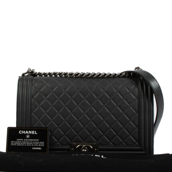 Chanel Grey Calfskin Large Boy Bag