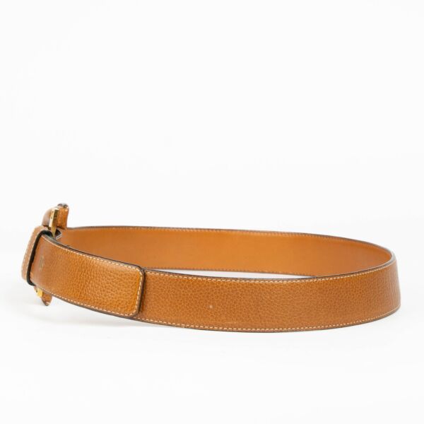 Delvaux Camel Vintage Belt - Size 85