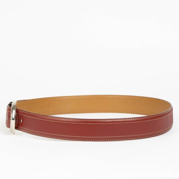 Delvaux Red Leather Opale Belt - Size 90