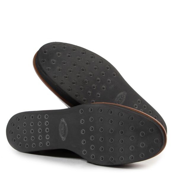 Tods Black Leather Flats Size - 38/5