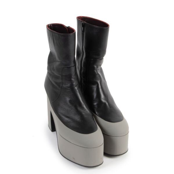 Dries Van Noten Black Platform Ankle Boots - Size 39
