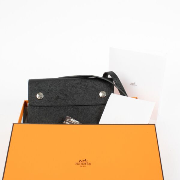 Hermès Hermèsnap Wallet Black Epsom PHW