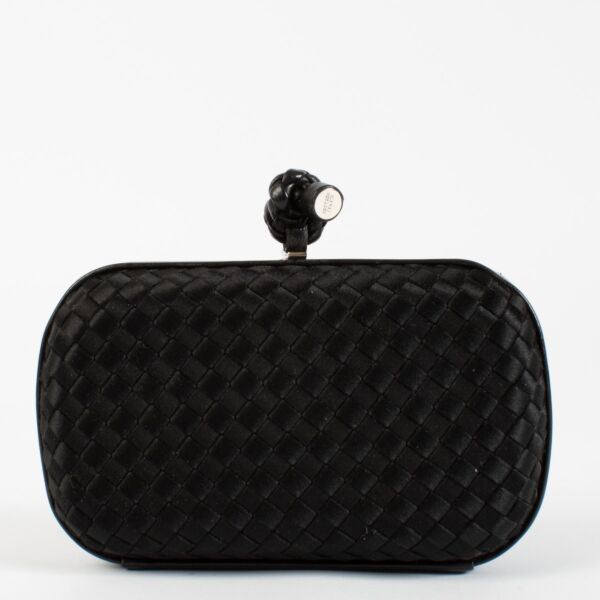 Bottega Veneta Black Woven Clutch