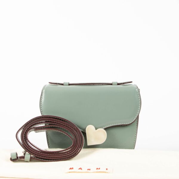 Marni Grey Heart Lock Crossbody Bag