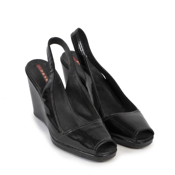 Prada Black Wedge Heels - Size 38,5