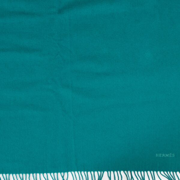 Hermès Wool & Cashmere Turquoise Scarf