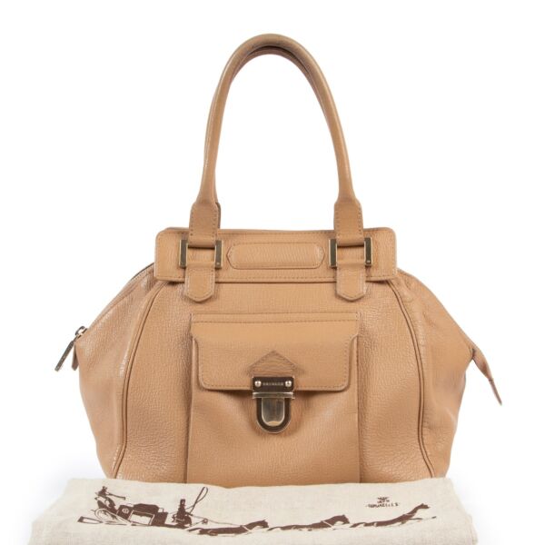 Delvaux Beige Coquin Top Handle Bag