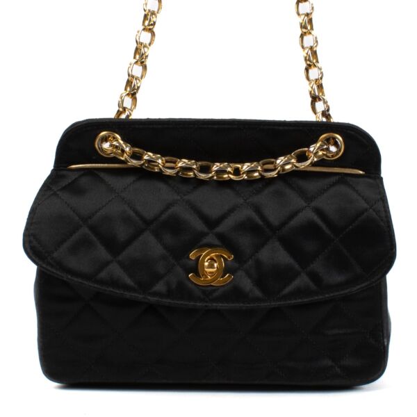 Chanel Black Quilted Satin Bijoux Chain Mini Flap Bag