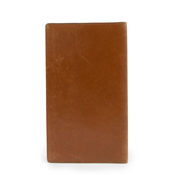 Delvaux Cognac Cheque Book Wallet
