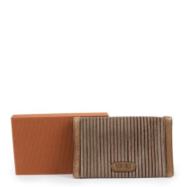 Delvaux Beige Toile De Cuir Wallet