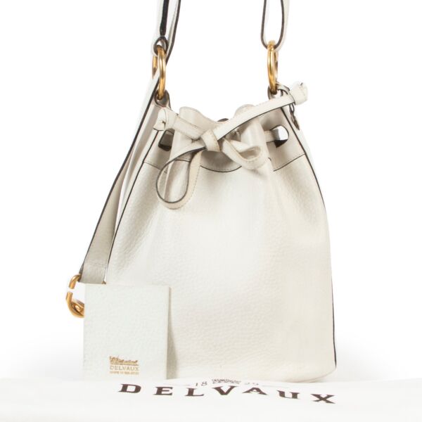 Delvaux White Gibus Bucket Bag