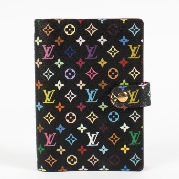 Authentic pre-loved Louis Vuitton x Takashi Murakami Monogram Multicolor Ring Agenda Cover on Labellov.com