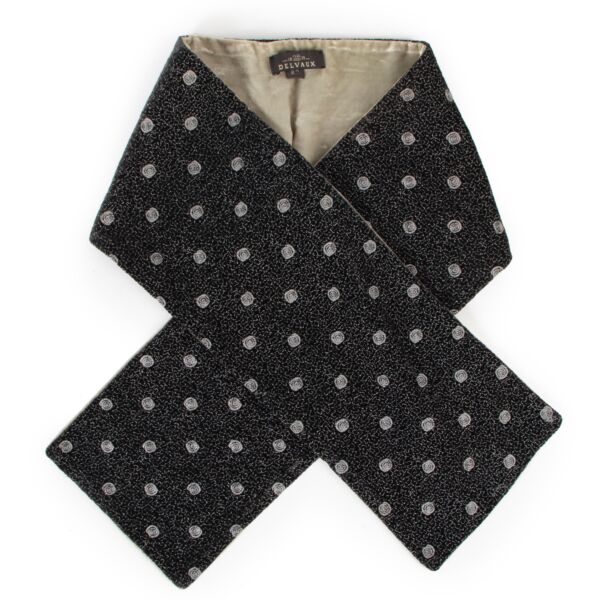 Delvaux Blak Grey Velvet Scarf