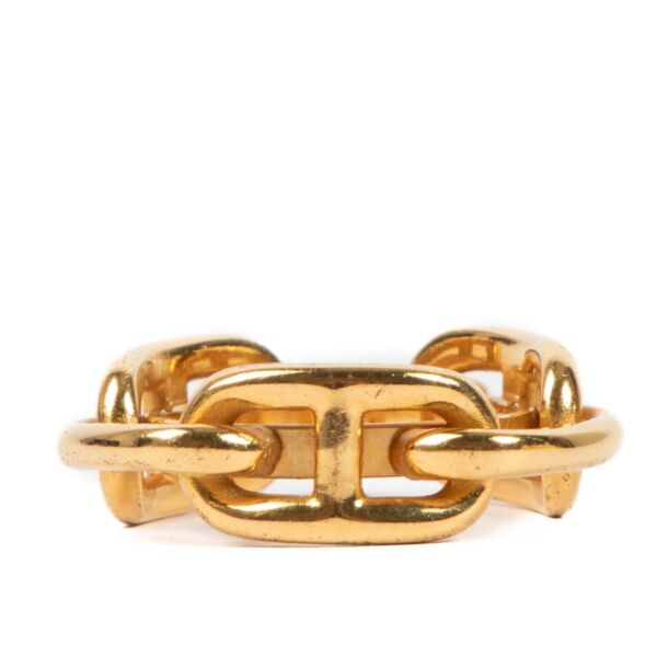 Buy an authentic second hand Hermes Permabrass Scarf Ring 90 Régate in very good condition at Labellov in Antwerp, Brussels, Knokke.