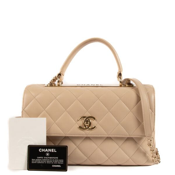 Chanel Beige Lambskin Medium Trendy CC Bag