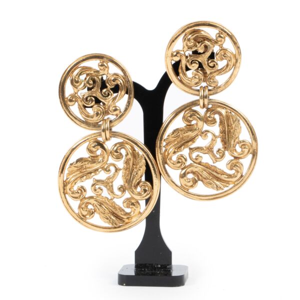 Yves Saint Laurent Vintage Swirl Gold Earrings