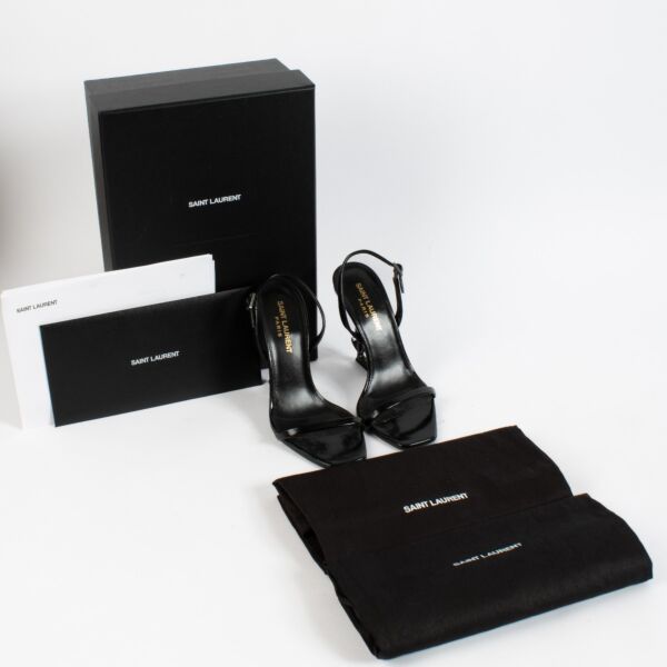 Saint Laurent Black Opyum Sandals - Size 36