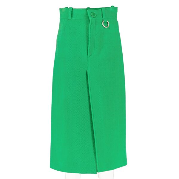 Balenciaga Winter 2018 Green Wool Midi Skirt
