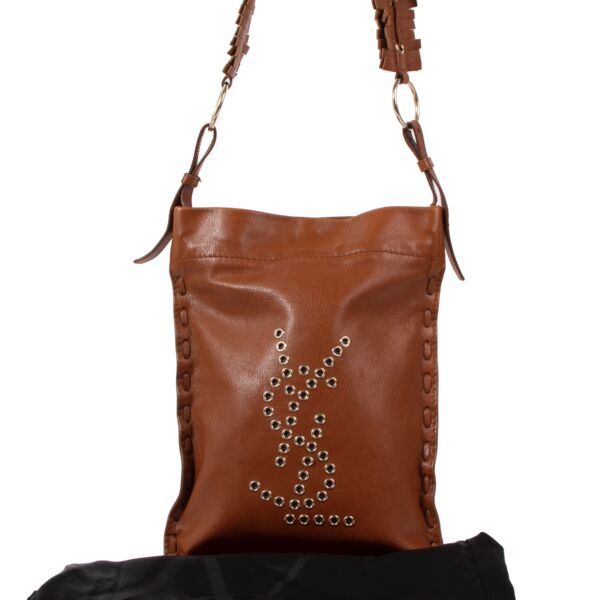 Yves Saint Laurent Camel Leather Crossbody Fringe Bag